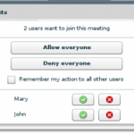 Screen shown to a moderator to accept or reject requests